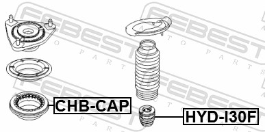 Rubber Buffer, suspension - HYD-I30F FEBEST
