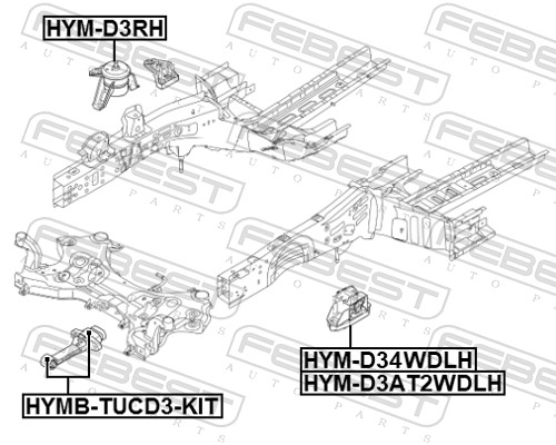 Engine Mounting - HYMB-D3R-KIT FEBEST