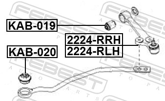 Control Arm-/Trailing Arm Bush - KAB-019 FEBEST