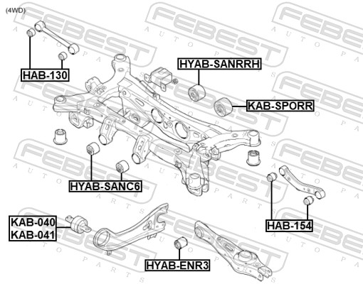 Control Arm-/Trailing Arm Bush - KAB-040 FEBEST