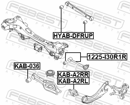 Control Arm-/Trailing Arm Bush - KAB-A2RL FEBEST