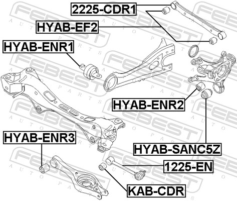 Control Arm-/Trailing Arm Bush - KAB-CDR FEBEST