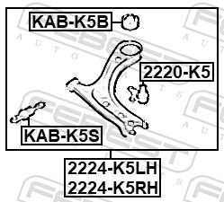 Control Arm-/Trailing Arm Bush - KAB-K5B FEBEST