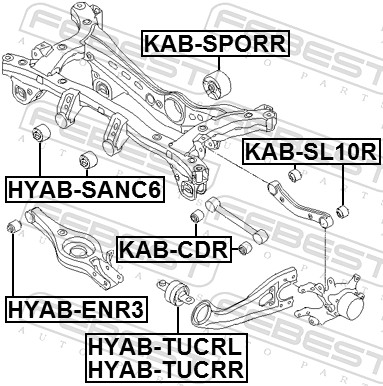 Control Arm-/Trailing Arm Bush - KAB-SL10R FEBEST