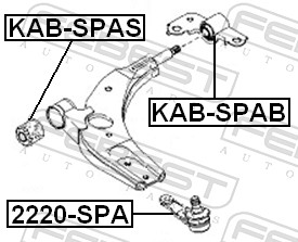 Control Arm-/Trailing Arm Bush - KAB-SPAS FEBEST