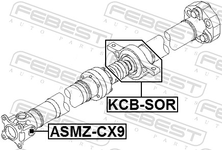 Bearing, propshaft centre bearing - KCB-SOR FEBEST