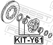 Bearing, drive shaft - KIT-Y61 FEBEST