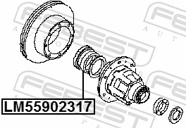 Bearing, drive shaft - LM-55902317 FEBEST
