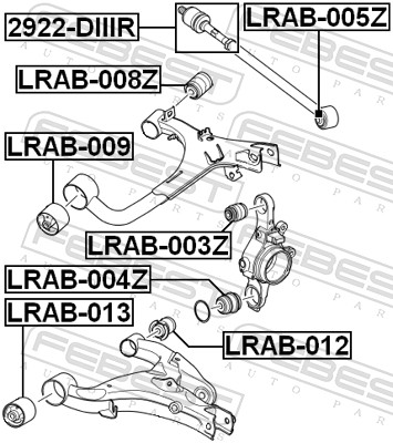 Control Arm-/Trailing Arm Bush - LRAB-008Z FEBEST