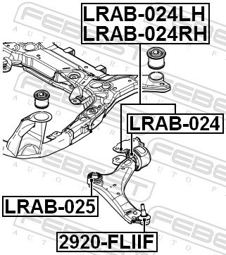 Подвеска, рычаг независимой подвески колеса - LRAB-024RH FEBEST