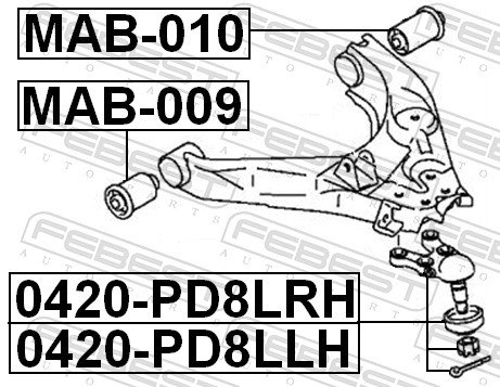 Control Arm-/Trailing Arm Bush - MAB-010 FEBEST
