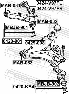 Control Arm-/Trailing Arm Bush - MAB-031 FEBEST