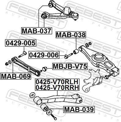 Control Arm-/Trailing Arm Bush - MAB-039 FEBEST