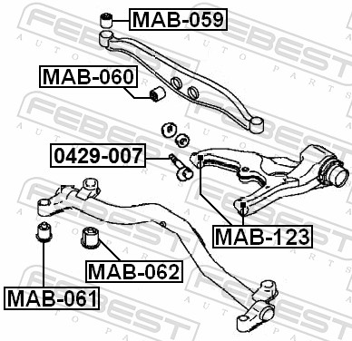 Control Arm-/Trailing Arm Bush - MAB-059 FEBEST