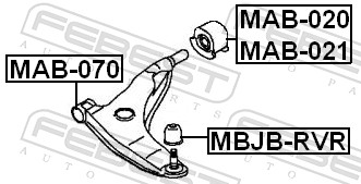 Control Arm-/Trailing Arm Bush - MAB-070 FEBEST