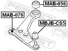 Control Arm-/Trailing Arm Bush - MAB-076 FEBEST