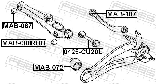 Supporto, Braccio oscillante - MAB-088RUB FEBEST