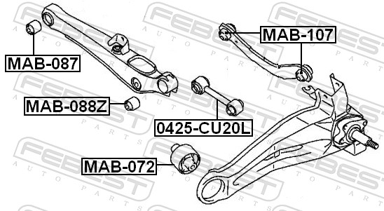 Control Arm-/Trailing Arm Bush - MAB-088Z FEBEST