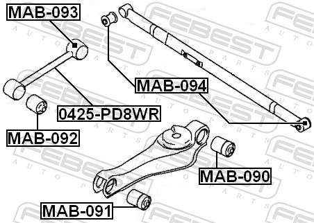 Control Arm-/Trailing Arm Bush - MAB-092 FEBEST