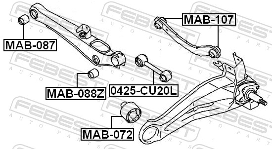 Control Arm-/Trailing Arm Bush - MAB-107 FEBEST