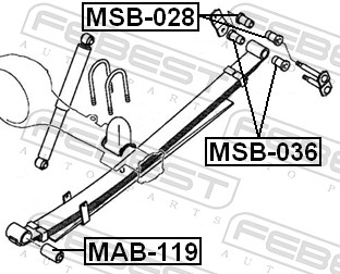 Bush, leaf spring - MAB-119 FEBEST