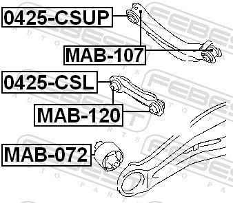 Control Arm-/Trailing Arm Bush - MAB-120 FEBEST