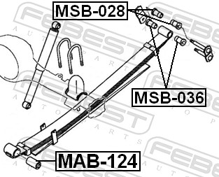 Bush, leaf spring - MAB-124 FEBEST