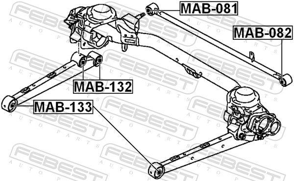 Control Arm-/Trailing Arm Bush - MAB-132 FEBEST