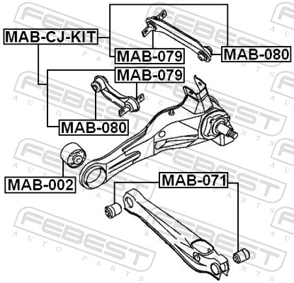 Control Arm-/Trailing Arm Bush - MAB-CJ-KIT FEBEST