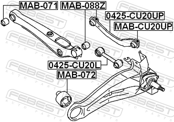 Control Arm-/Trailing Arm Bush - MAB-CU20UP FEBEST