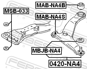 Control Arm-/Trailing Arm Bush - MAB-NA4B FEBEST