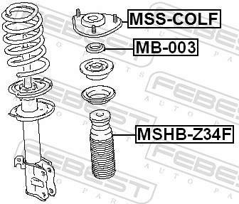 Rolling Bearing, suspension strut support mounting - MB-003 FEBEST