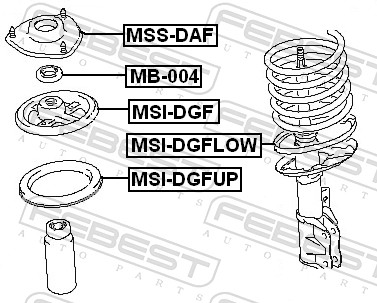 Rolling Bearing, suspension strut support mounting - MB-004 FEBEST