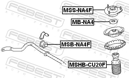 Rolling Bearing, suspension strut support mounting - MB-NA4 FEBEST