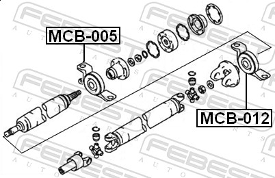 Bearing, propshaft centre bearing - MCB-005 FEBEST