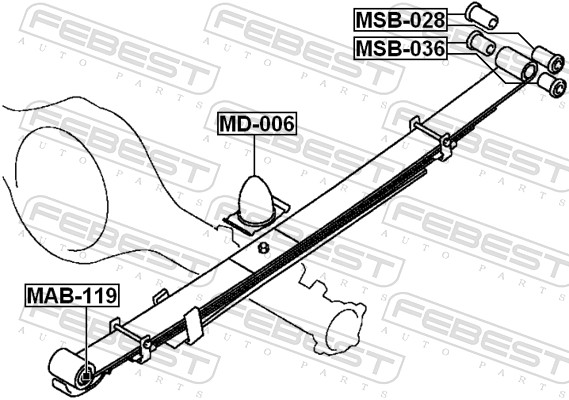 Rubber Buffer, suspension - MD-006 FEBEST