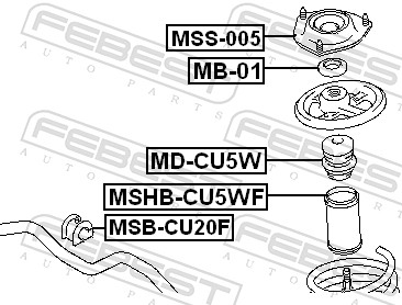 Rubber Buffer, suspension - MD-CU5W FEBEST