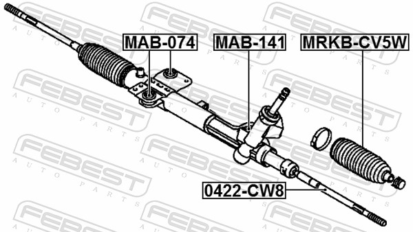 Bellow, steering - MRKB-CV5W FEBEST