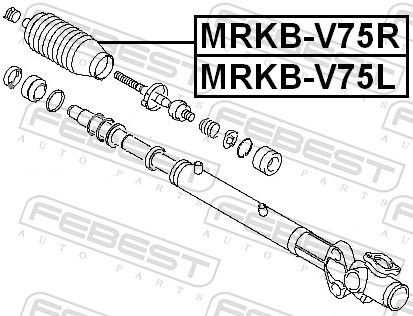 Bellow, steering - MRKB-V75R FEBEST