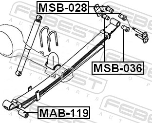 Bush, leaf spring - MSB-036 FEBEST