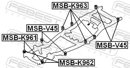 Опора, рама автомобиля - MSB-K962 FEBEST