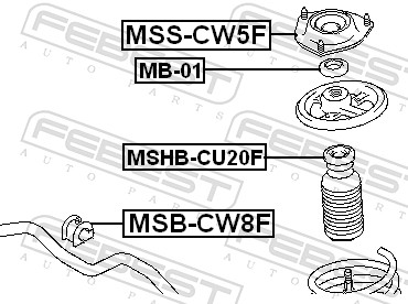 Top Strut Mounting - MSS-CW5F FEBEST