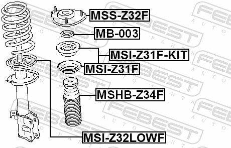 Top Strut Mounting - MSS-Z32F FEBEST