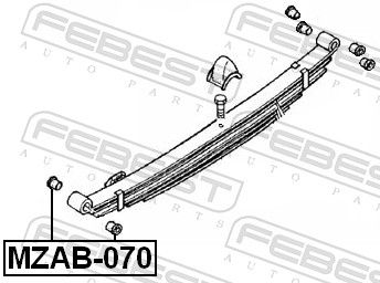 Bush, leaf spring - MZAB-070 FEBEST
