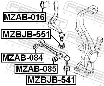 Control Arm-/Trailing Arm Bush - MZAB-085 FEBEST