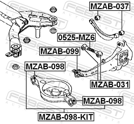 pakabos komplektas - MZAB-098-KIT FEBEST