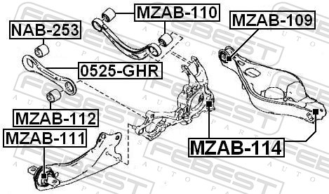 Control Arm-/Trailing Arm Bush - MZAB-111 FEBEST