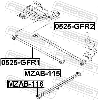 Control Arm-/Trailing Arm Bush - MZAB-115 FEBEST