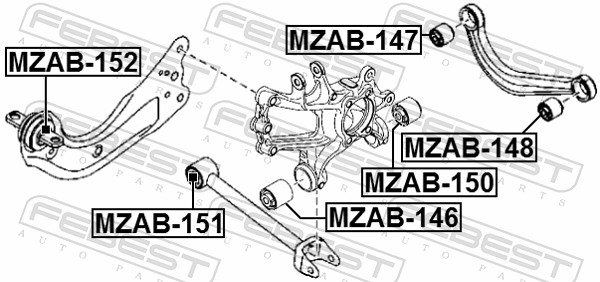 Control Arm-/Trailing Arm Bush - MZAB-147 FEBEST