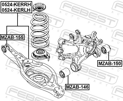 Control Arm-/Trailing Arm Bush - MZAB-155 FEBEST